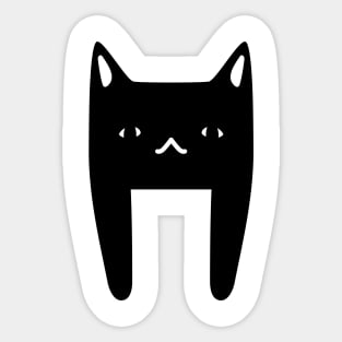 Black Cute Cartoon Cat Sticker